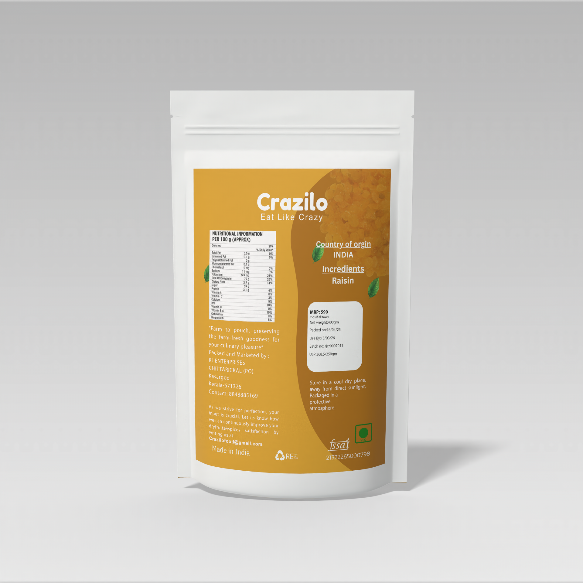 RAISIN KISMISH 450GM